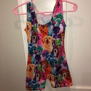 Puppy print biketard